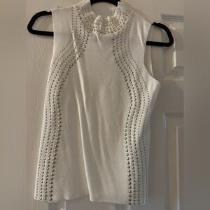 Elegant White Studded Women's Top
